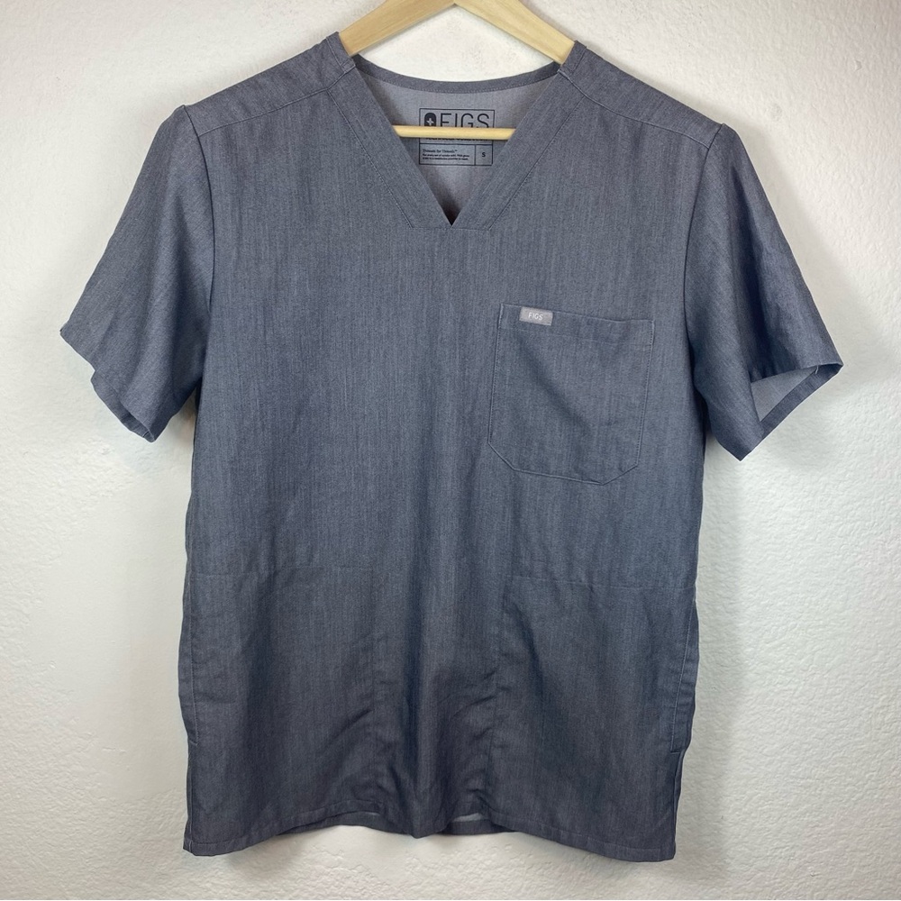 Figs‎ Men’s Small Chisec 3 Pocket Scrub Top TM3000 Gray